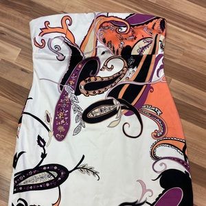 TAHARI Strapless silk lined dress